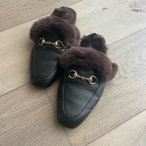 COPY Gucci Princeton Slip-Ons with Fur